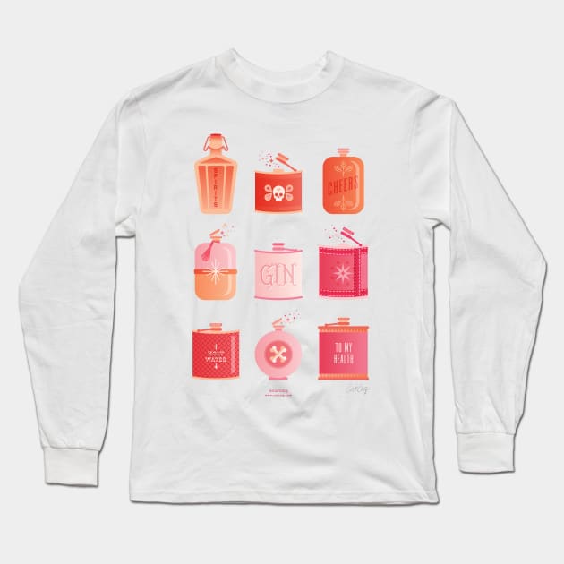 flasks pink Long Sleeve T-Shirt by CatCoq